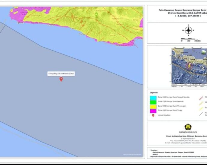 Gempa Berkekuatan M6,2 di Garut Tidak Berpotensi Tsunami dan Likuifaksi