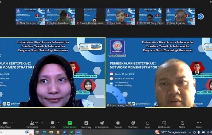 Universitas BSI (Bina Sarana Informatika) kembali berinovasi dengan mengadakan acara penting, 'Pembekalan Sertifikasi Network Administrator Muda