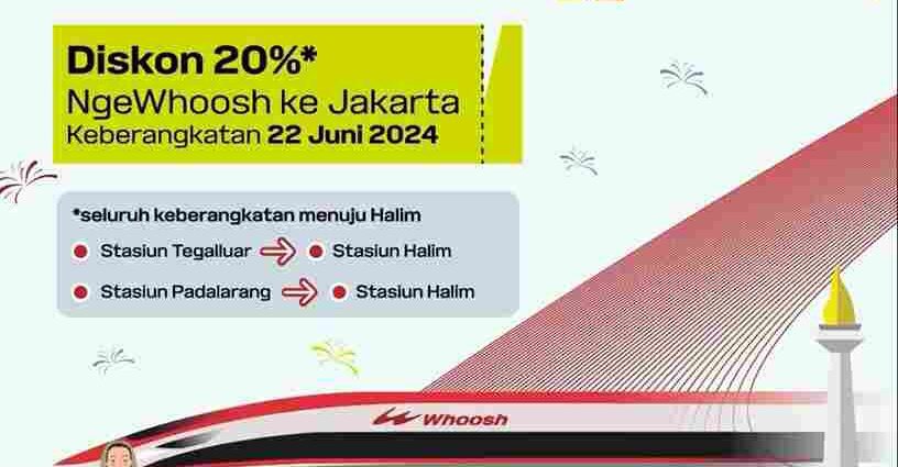 Sambut HUT ke-497 Jakarta, KCIC Diskon Tiket Whoosh