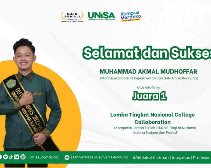 Keren Nih, Mahasiswa Unisa Bandung Raih Juara 1 TikTok Edukasi Nasional