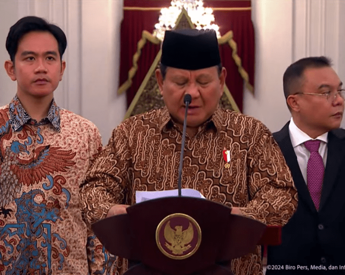 Presiden Prabowo Subianto Perkenalkan Kabinet Merah Putih di Istana Merdeka Jakarta