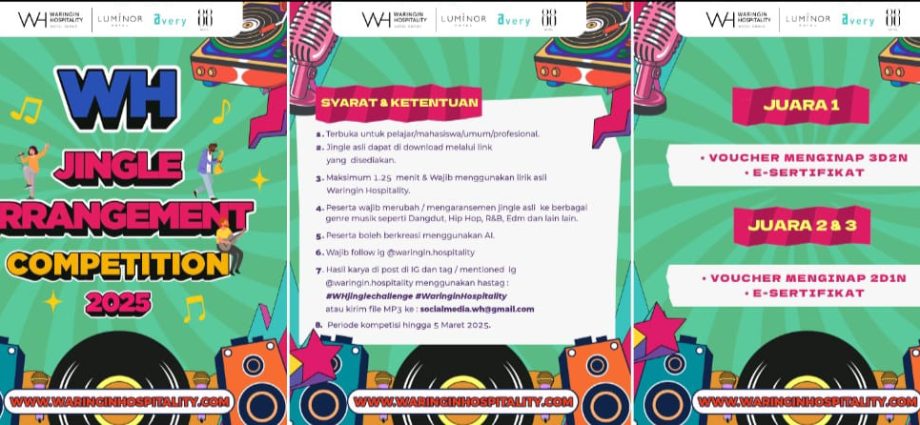 TUNJUKKAN KREATIVITAS MUSIKMU DAN MENANGKAN KOMPETISI ARANSEMEN JINGLE WARINGIN HOSPITALITY 2025!