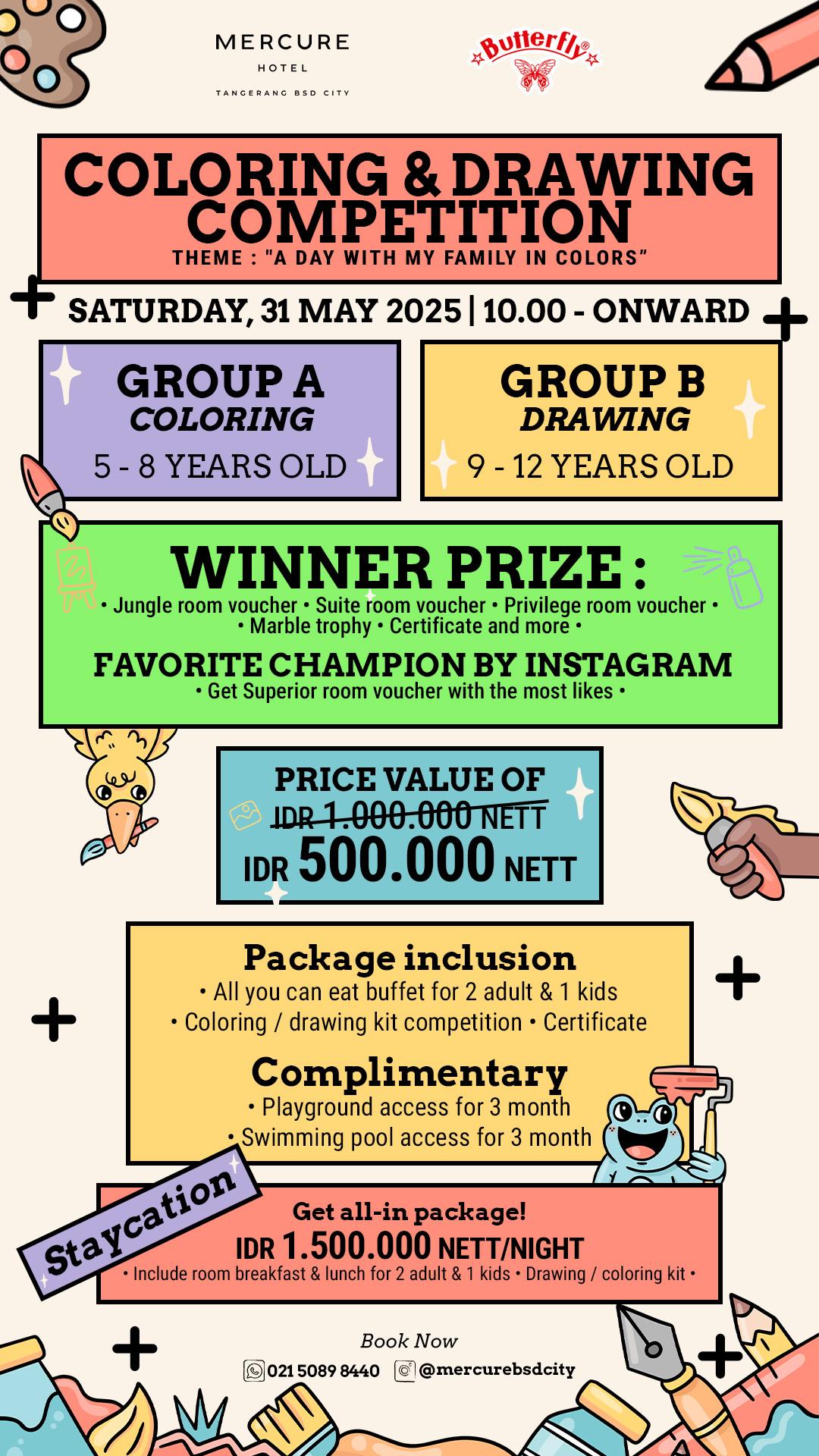Mercure Tangerang BSD City bersama Butterfly Stationery Gelar Acara lomba mewarnai dan menggambar 31 Mei