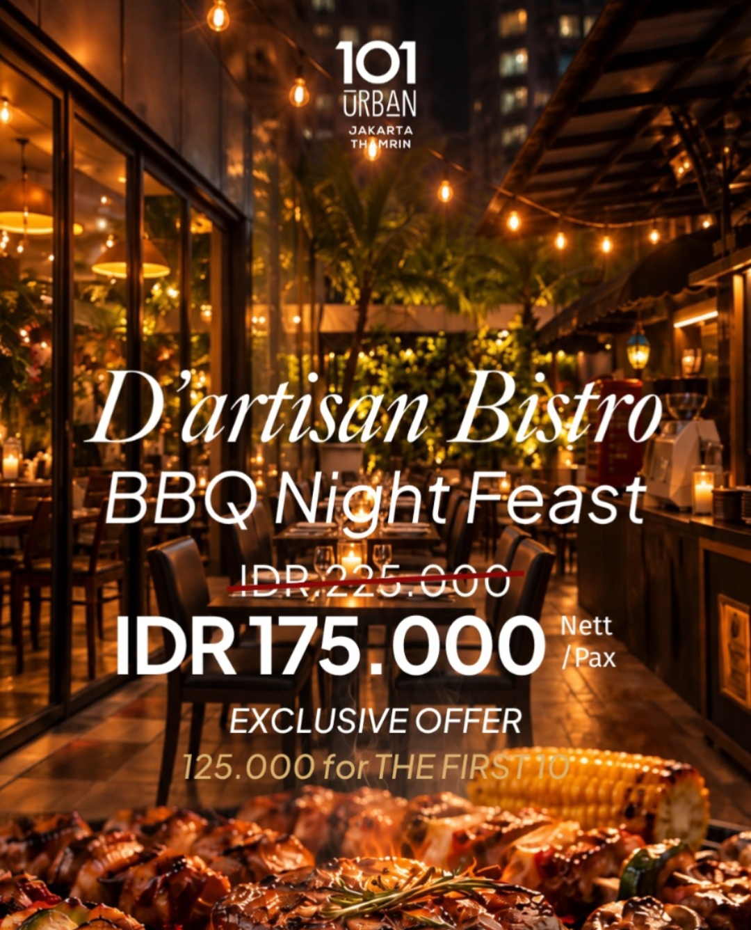 Sabtu Malam Makin Menggoda! D’Artisan Bistro Hadirkan BBQ Night Feast dengan Promo Spesial di 1O1 URBAN Jakarta Thamrin