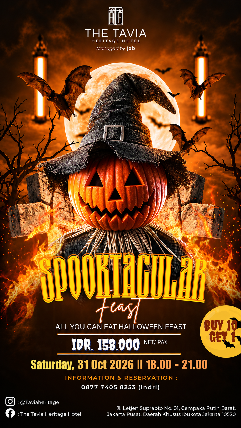 Rayakan Halloween di The Tavia Heritage Hotel, “Spooktacular Feast” Hadir dengan Promo Buy 10 Get 1